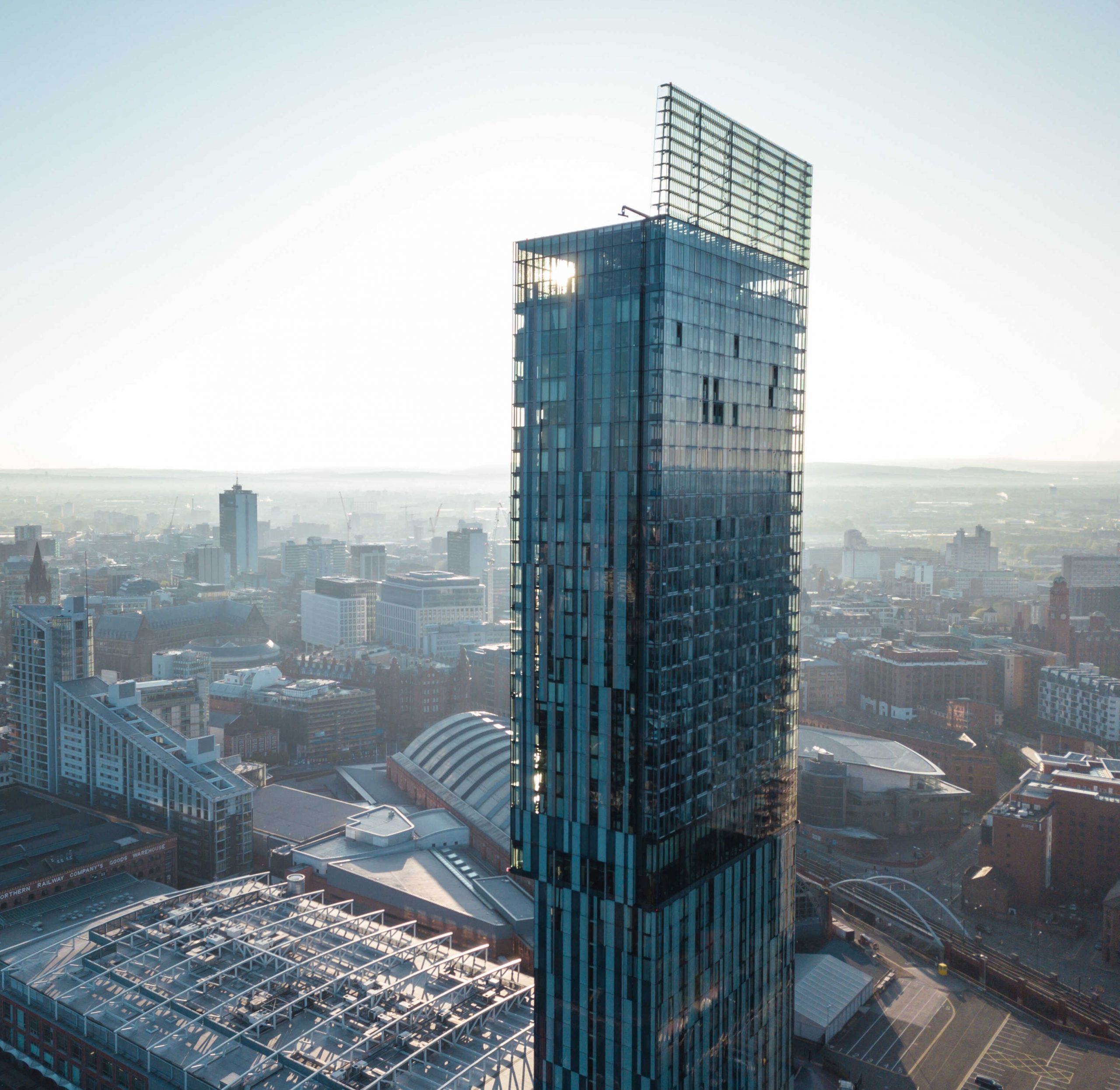 city scape view of manchester city centre, north west