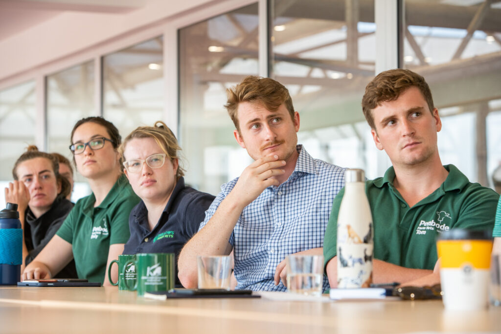 students sat learning at farm veterinary bootcamp